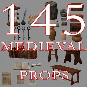 145 medieval props 3d model