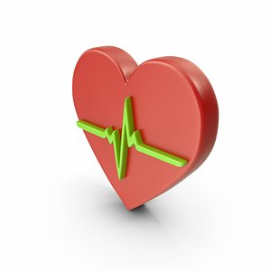 3D Heart Symbol Red model