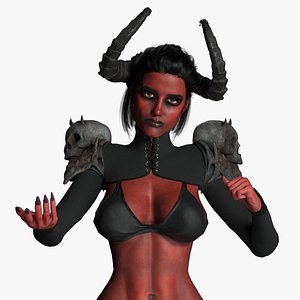 3D Realistic Demon Girl Game Ready model