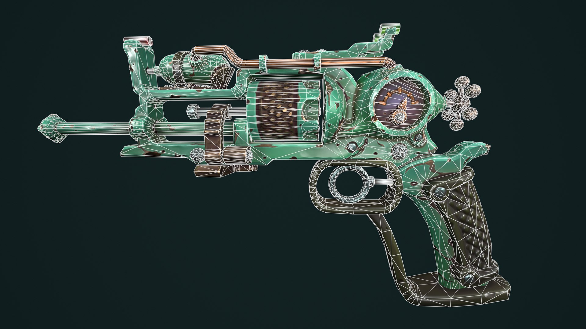 Modular Stylized Steampunk Revolver Model - TurboSquid 2333062