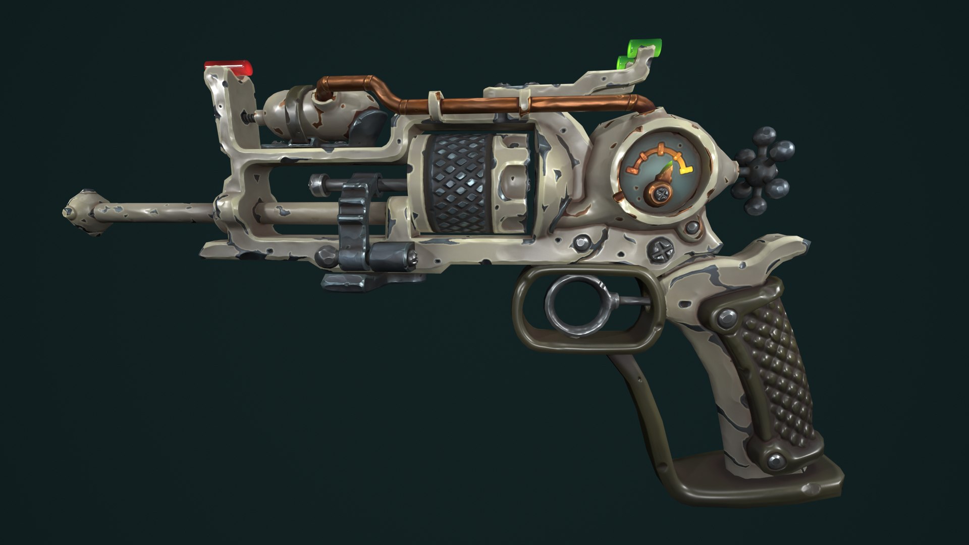 Modular Stylized Steampunk Revolver Model - TurboSquid 2333062