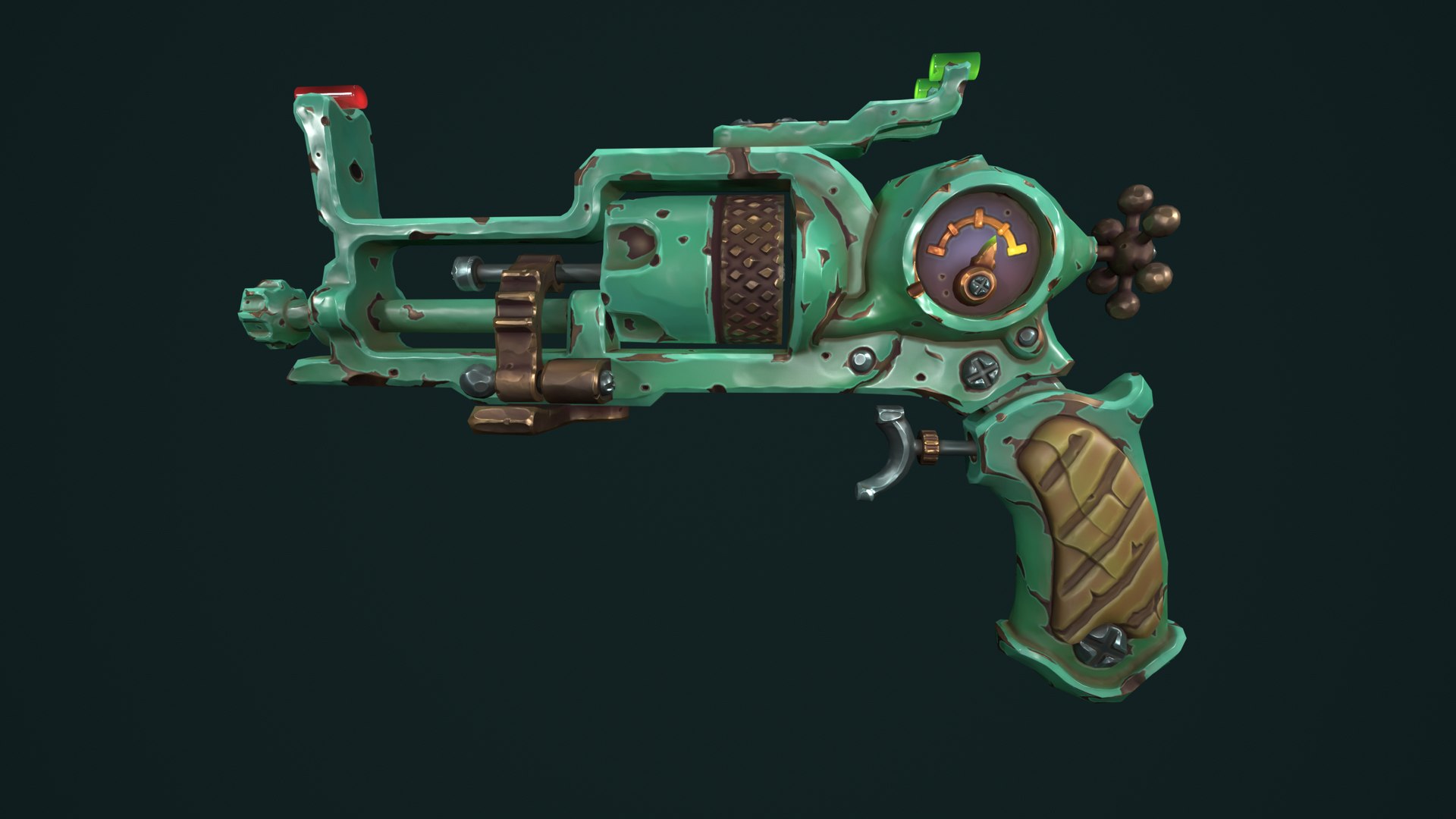 Modular Stylized Steampunk Revolver Model - TurboSquid 2333062