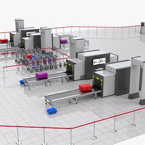 Airport Security Doors 3D
