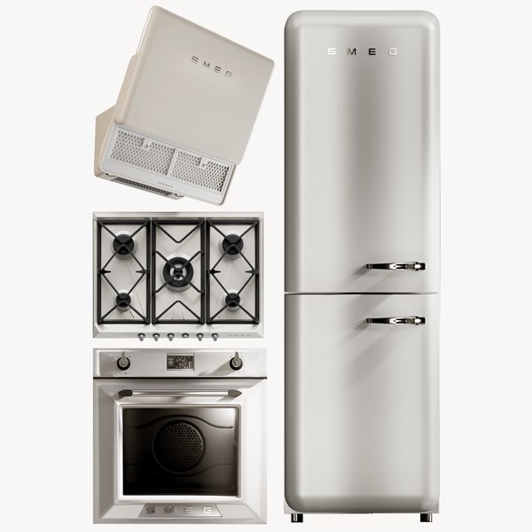 3D realistic kitchen appliances fridge