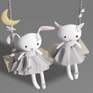 Rabit and Cat Plush Toy Swing