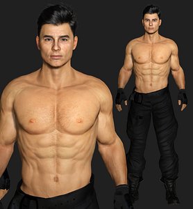 3D AAA 3D REALISTIC CHARACTER -HANDSOME MUSCULAR MILITARY SURVIVAL