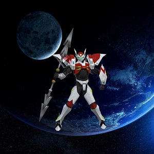 tekkaman blade sci fi mech  Rigged 3D model