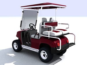 golf cart car 3d model