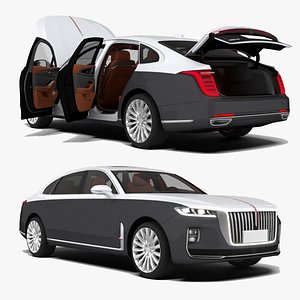 Hongqi H9 Flagship Luxury Executive Sedan Detailed Interior Animated Doors 3D Model 3D model
