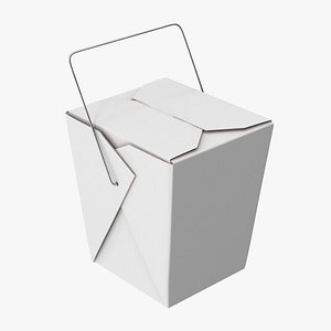 chinese takeout box closed 3d obj