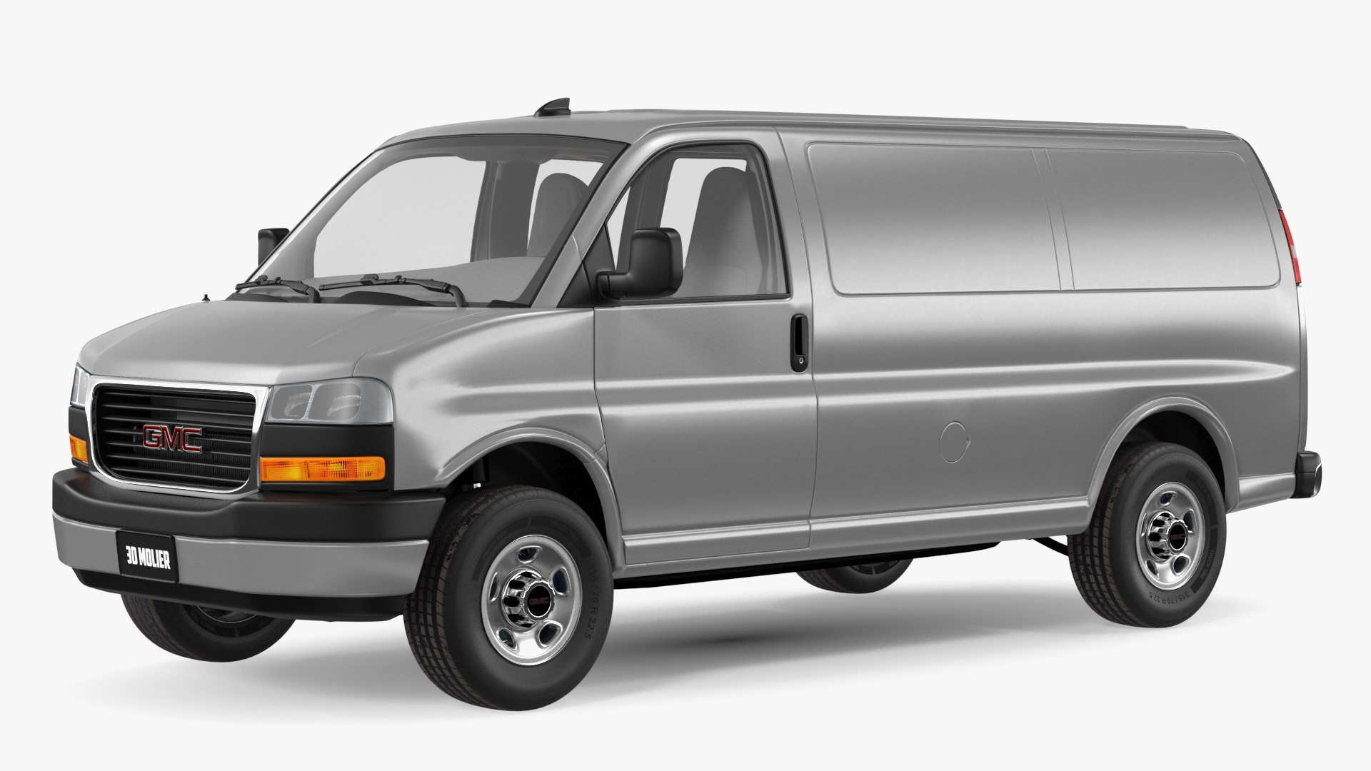 GMC Savana Van Grey 3D model preview
