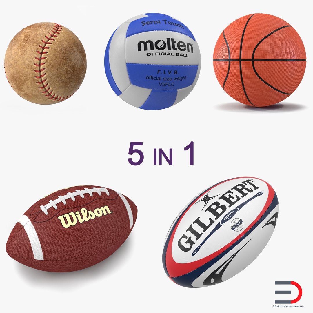 Sport Balls Collection 4 3D model preview