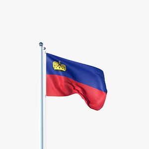 Animated Flag of Liechtenstein model