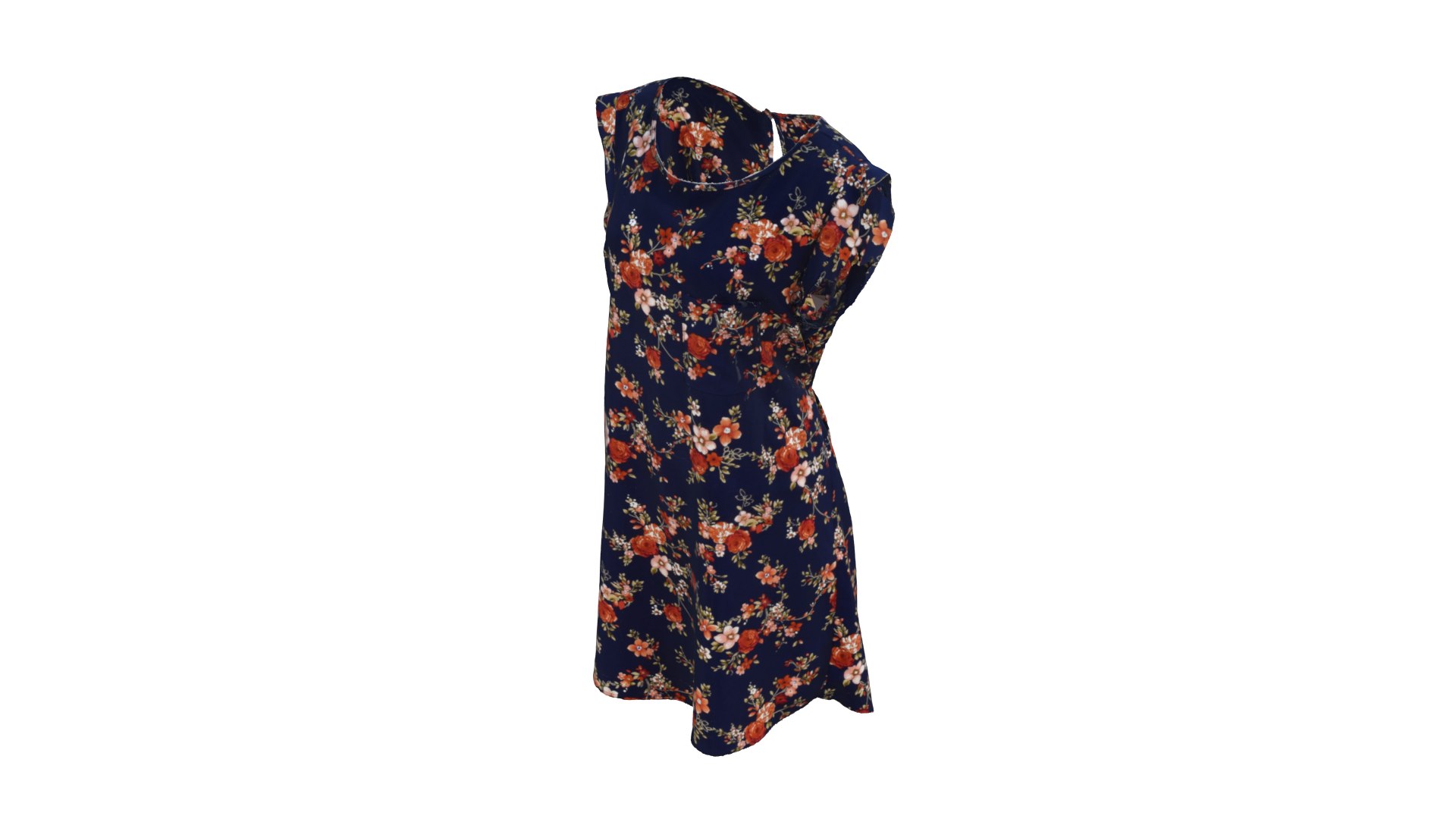 3D Floral Ruffle Dress 3D Model Low Poly - TurboSquid 2285544