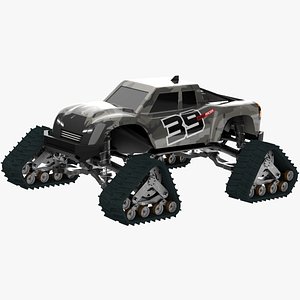 3D monster truck rubber track model