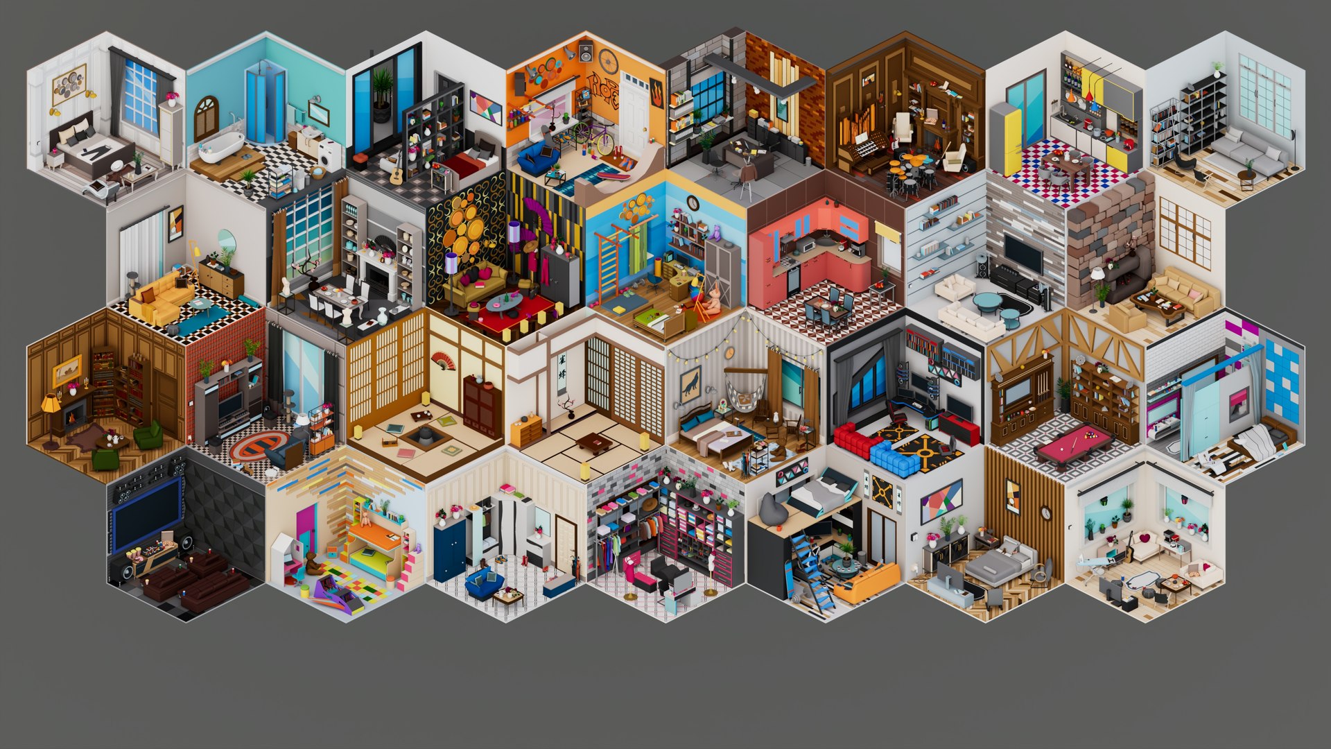 3D 30 Low poly Rooms Interiors 1000 plus unique Objects model https://p.turbosquid.com/ts-thumb/4a/RXxoDY/K0/8_4k/jpg/1644423990/1920x1080/fit_q87/fc35aad408602190654b71fcfdd6e7a59dc7e6fc/8_4k.jpg