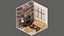 3D 30 Low poly Rooms Interiors 1000 plus unique Objects model