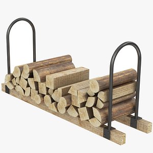 3D Firewood with Stand model