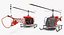 Light Helicopter Bell 47 Red 3D Model