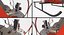 Light Helicopter Bell 47 Red 3D Model