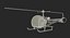 Light Helicopter Bell 47 Red 3D Model