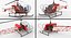 Light Helicopter Bell 47 Red 3D Model