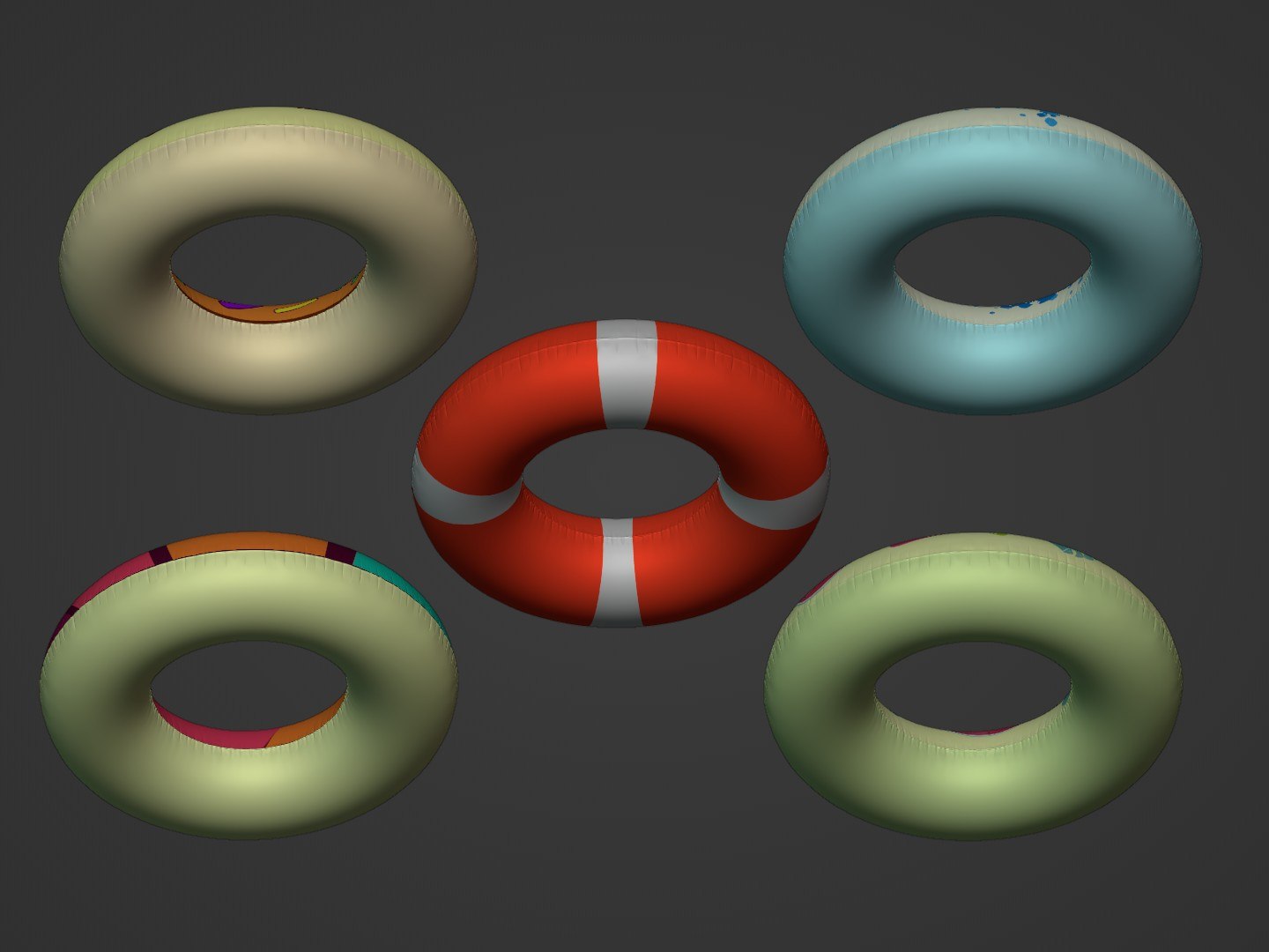Inflatable Swim Rings -- 5 Textures 3D Model - TurboSquid 2075604