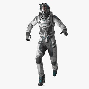 Running Sci-Fi Astronaut with Transparent Visor model