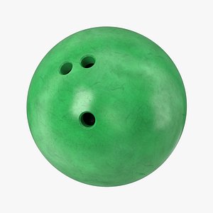 obj bowling ball green modeled