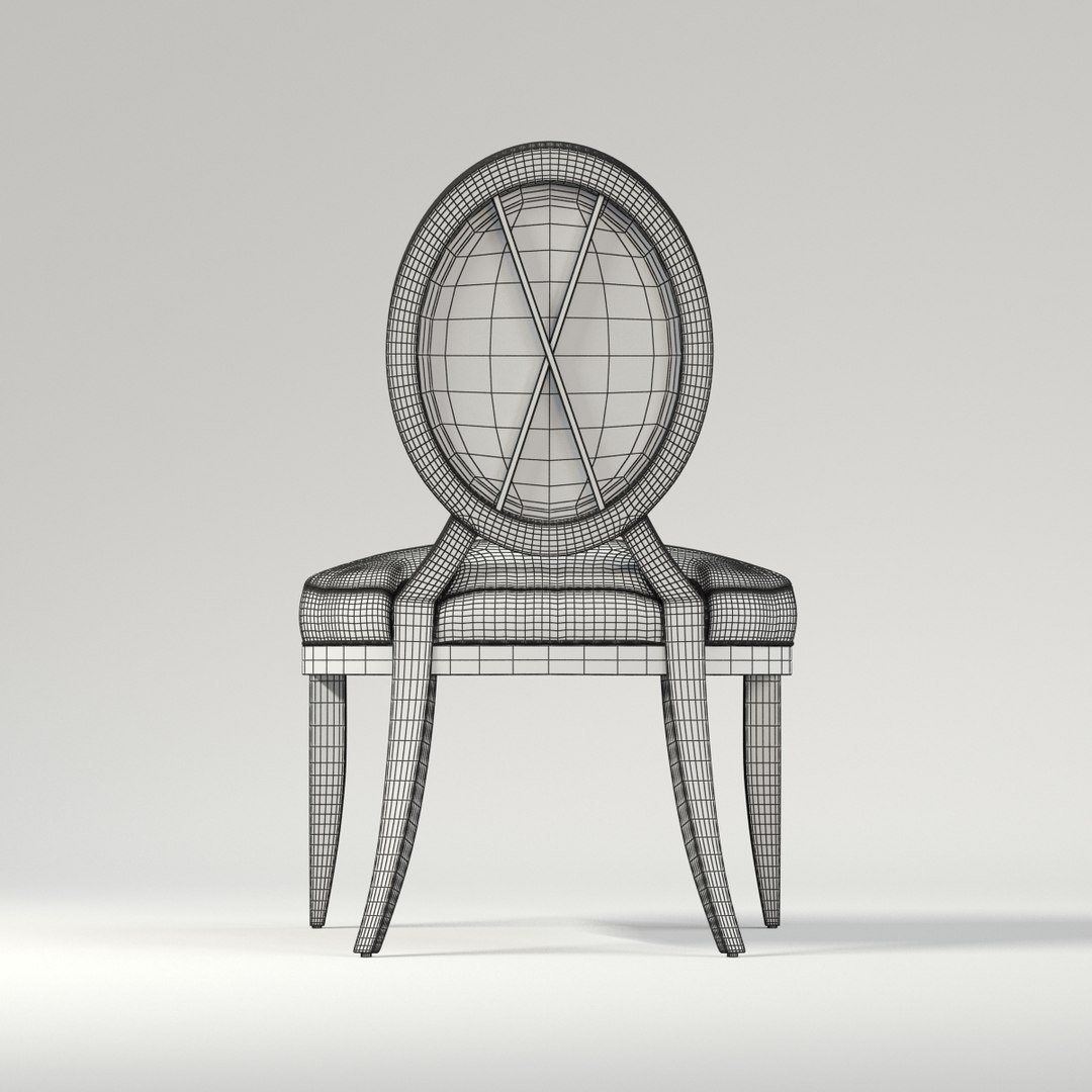 Baker Oval Xback Dining Chair 3d Model