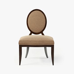 baker oval x-back dining chair 3d model