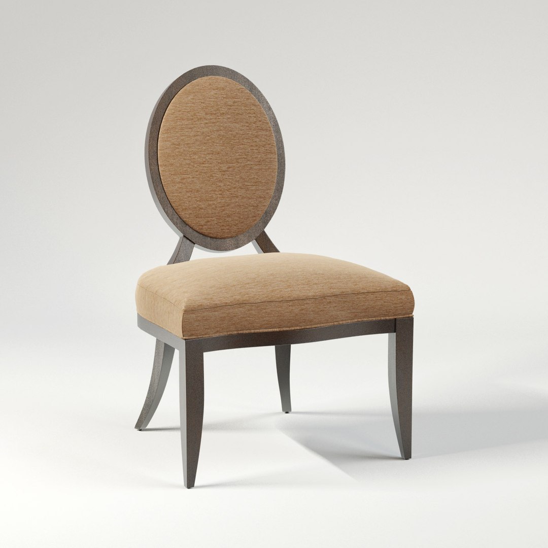 Baker Oval Xback Dining Chair 3d Model