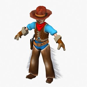 cartoon cowboy 3d model