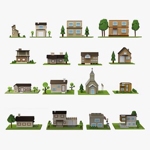 3D House Building Pack model