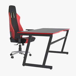 Gaming Chair and Desk 3D model