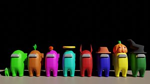 amongus character 3d model rigged