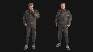 3D Man in down jacket