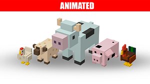Lowpoly farm animals