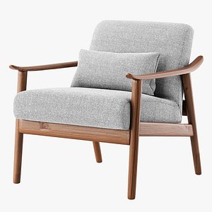 3D West Elm Mid Century Show Wood Chair model