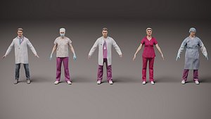 Healthcare workers x 5 01 3D model