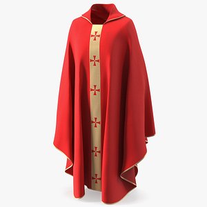 3D model Liturgical Vestment Red Robe
