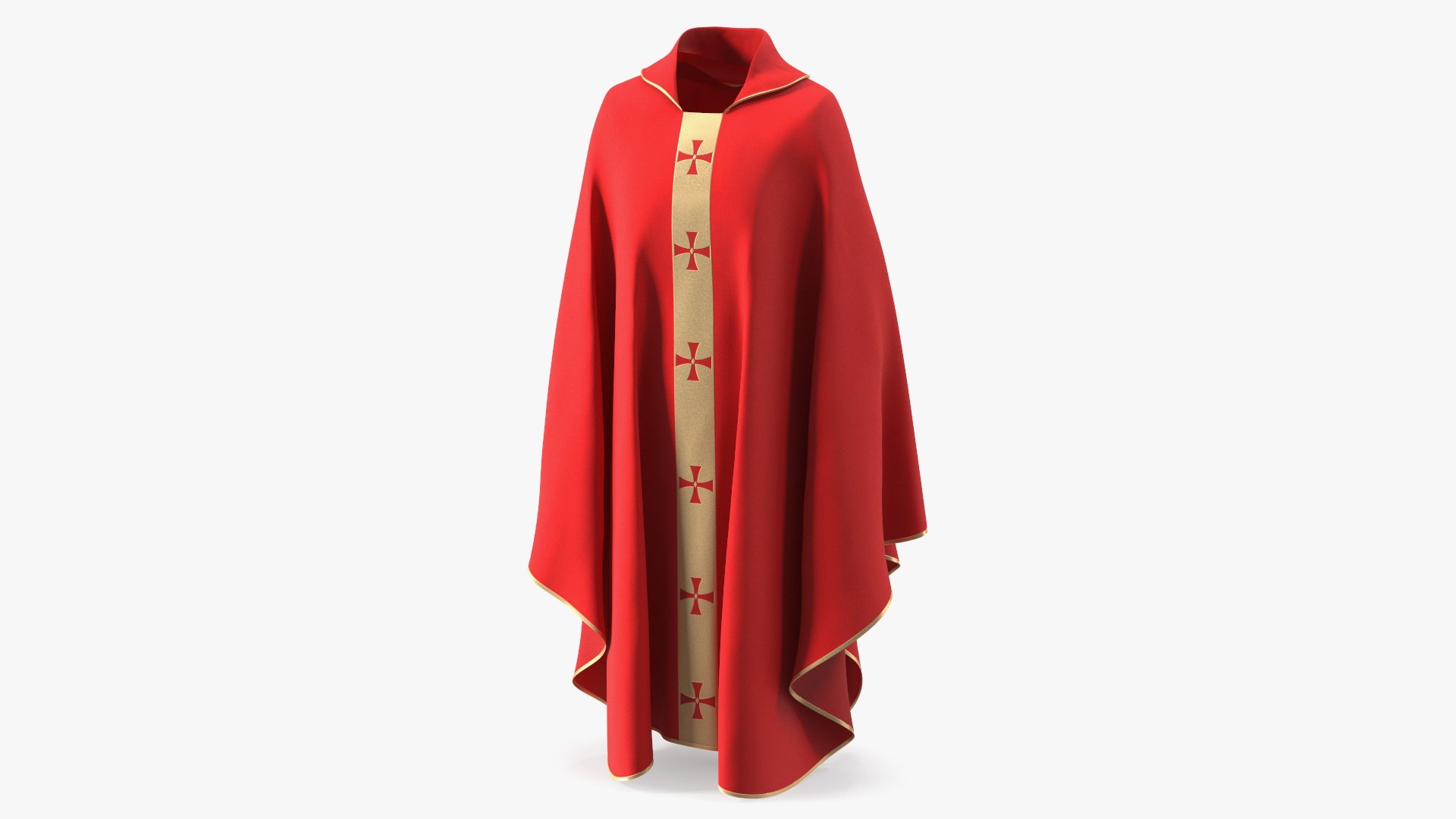 Liturgical Vestment Red Robe 3D model preview