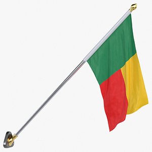 Benin Cloth Flag Wall Mount Animated Loop