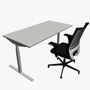 3D OFFICE DESK 01 model