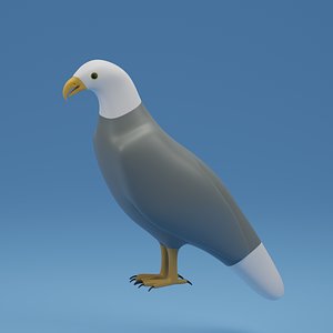 3D Cartoon Cute Bird Bald Eagle
