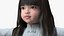身着传统服装的逼真亚洲女婴，为 Cinema 4D 进行装备