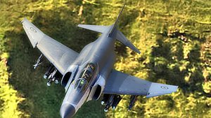 3D model F4 Phantom 2 Grey-with Cockpit-Fully Rigged-High Resolution Textures
