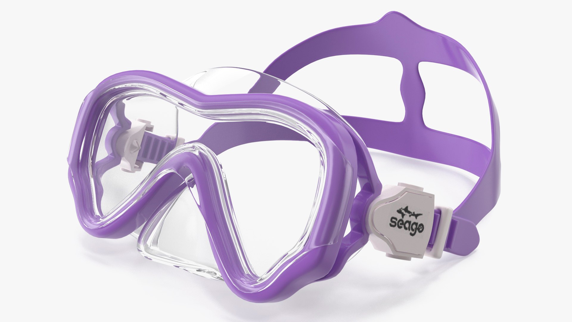 Kids Swim Mask Seage Purple 3D model preview