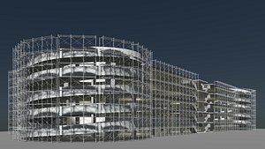 Parking garage building under construction 25-30 3D model