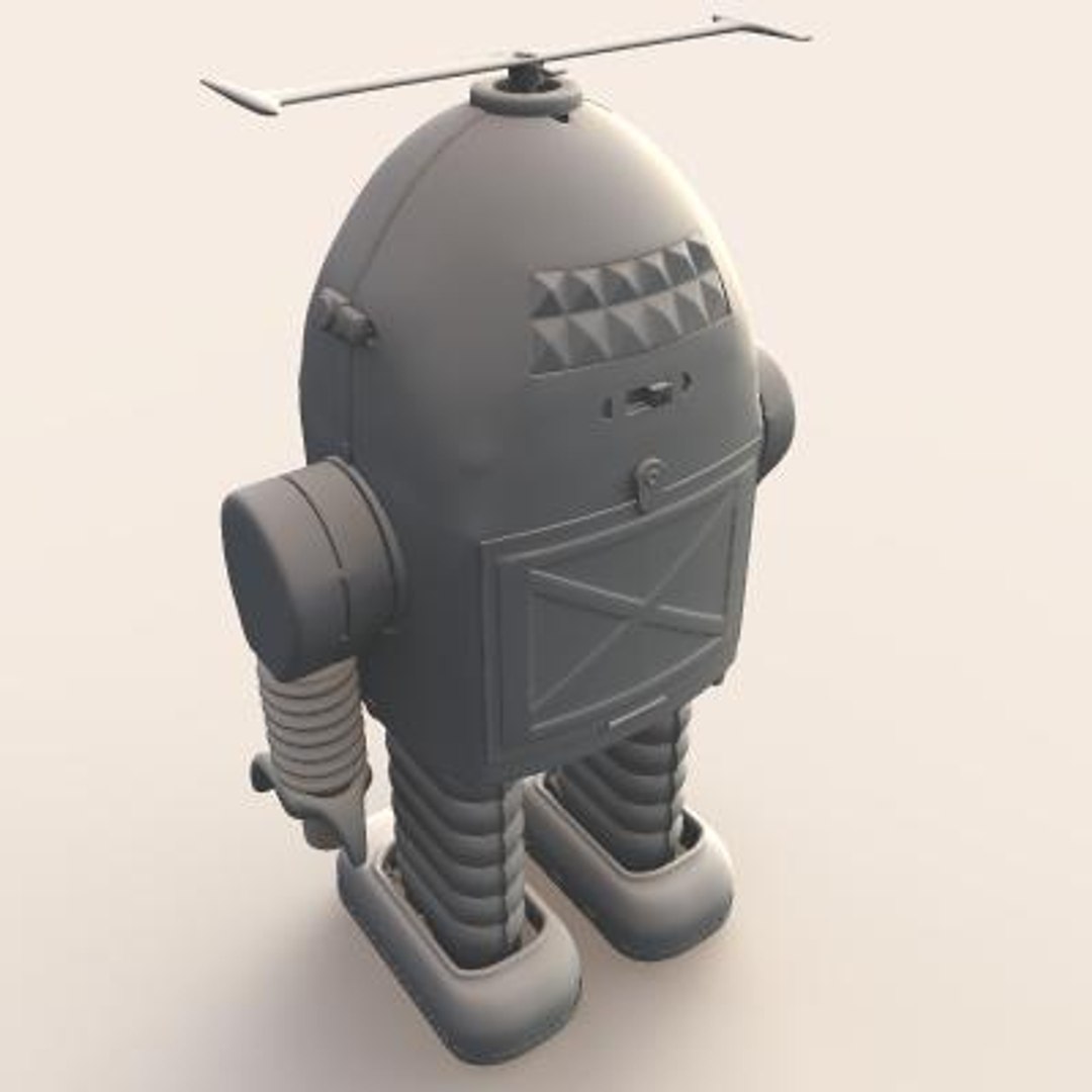 3d retro toy thunder robot model